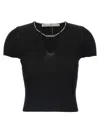 Alexander Wang Ribbed Texture V Neck Chain Detail Top