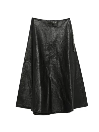 Alexander Wang Chain A-line Skirt In Black