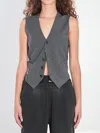 Alexander Wang Wool-blend Chain-detail Waistcoat In Gray