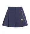 Alexander Wang Pleated Chain-detail Skorts In Blue
