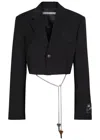 Alexander Wang Chain-embellished Cropped Wool-blend Blazer