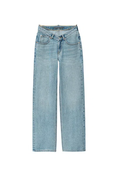 Alexander Wang Chain-embellished Straight-leg Jeans In Blue