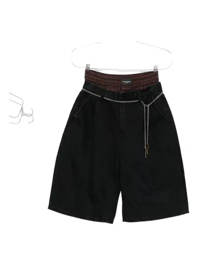 Alexander Wang Chain-link High Waist Shorts In Black