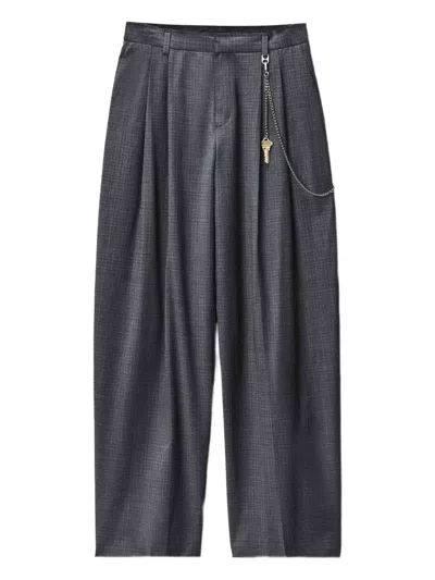 Alexander Wang Chain-link Tailored Trousers In Blue
