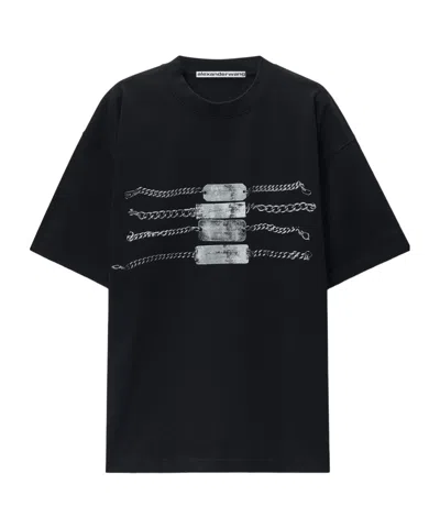 ALEXANDER WANG ALEXANDER WANG CHAIN GRAPHIC PRINTED OVERSIZED T-SHIRT