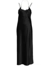 Alexander Wang Logo Hardware Silk Charmeuse Slipdress In Black