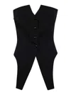 Alexander Wang Deconstructed Strapless Vest Top In Negro