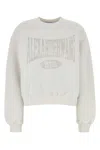 Alexander Wang Oversize Sweatshirt With Ribbed Cuffs And Hem In Dirtywhite
