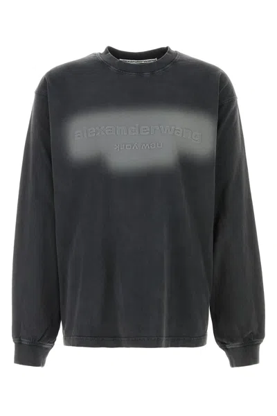 Alexander Wang Charcoal Cotto Oversize T-shirt In Gray
