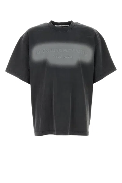 Alexander Wang Charcoal Cotto Oversize T-shirt In Gray