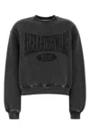 Alexander Wang Charcoal Cotton Blend Oversize Sweatshirt In A Faded Black