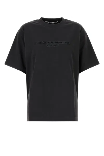ALEXANDER WANG CHARCOAL COTTON OVERSIZE T-SHIRT