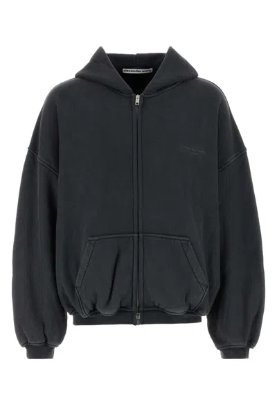 ALEXANDER WANG CHARCOAL COTTON SWEATSHIRT