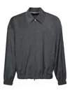 Alexander Wang Checked Zip-up Bomber Jacket In Gray