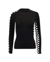 Alexander Wang Checkered Sweater In Black Viscose In Black