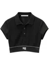 ALEXANDER WANG CHEERLEADER CROP POLO SHIRT