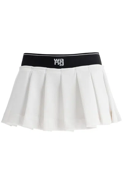 Alexander Wang Pleated High-waisted Mini Skirt In White