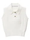 Alexander Wang Chenille Logo-embossed Top In White