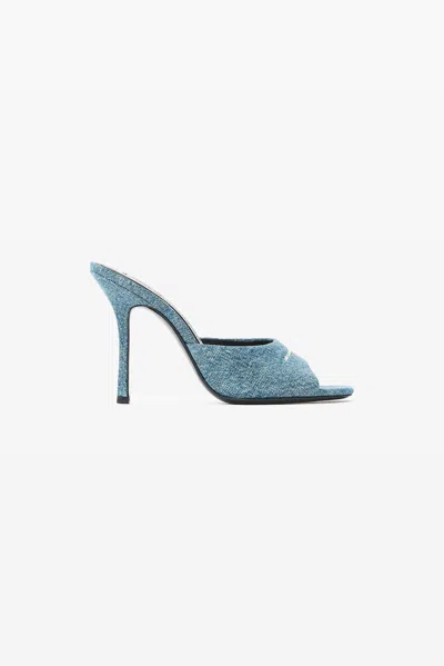 Alexander Wang Cher 105mm Denim Mule Vintage Medium Indigo In Multi