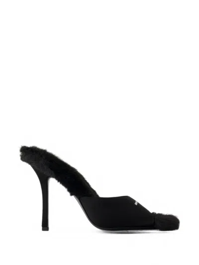 Alexander Wang Cher 105mm Faux-fur Mules In Black
