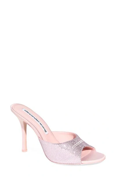 Alexander Wang Cher Crystal Logo Sandal In Pink