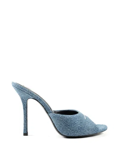 Alexander Wang Cher Denim Mules In Animal Print