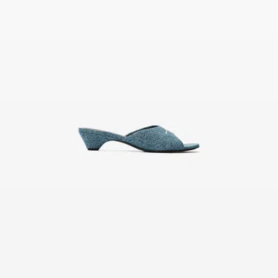Alexander Wang Cher Kitten Mule In Blue