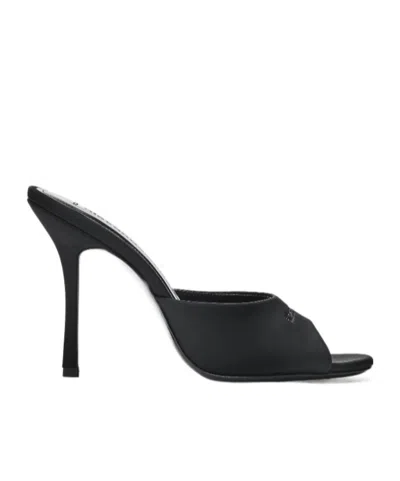 Alexander Wang Fabric Mules Open Toe Stiletto Heel In Black