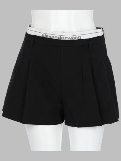 Alexander Wang Chic Cotton-blend High-waisted Shorts In Black