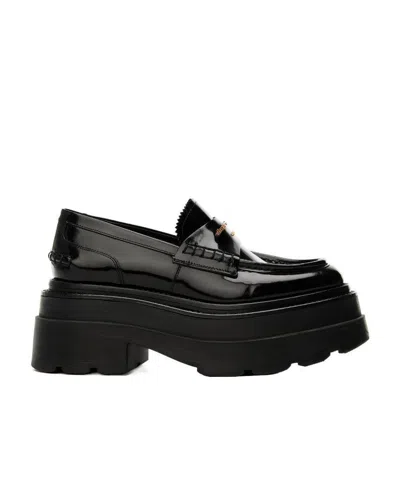 Alexander Wang Carter Patent-leather Platform Loafers In Black
