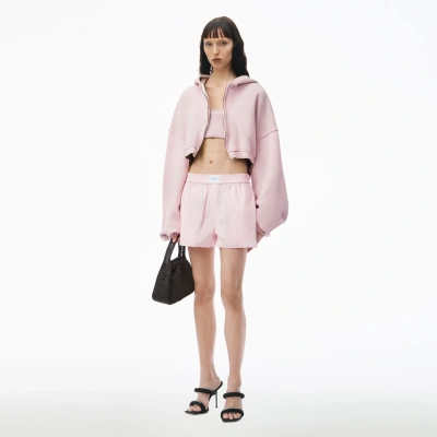 Alexander Wang Classic Boxer Short In Cotton In Light Pink