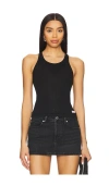 Alexander Wang Round Collar Sleeveless Vest In 黑色
