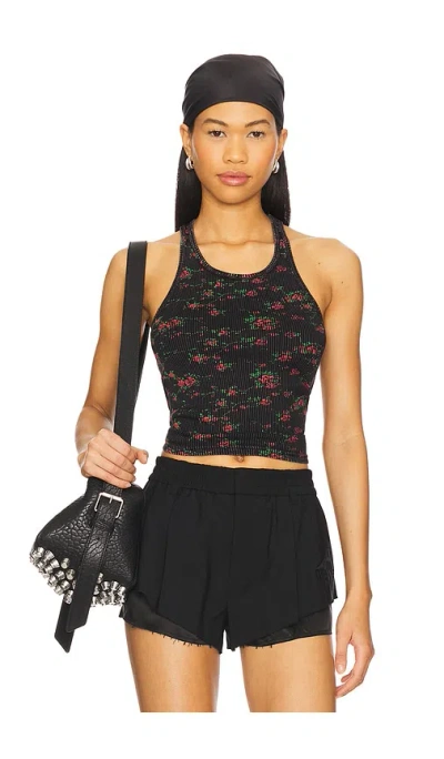 Alexander Wang Classic Racer Tank In Washed Black Multi