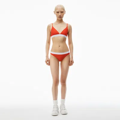 Alexander Wang Classic Thong In Ribbed Jersey In Fiery Red