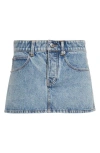 Alexander Wang Crystal-embellished Denim Mini Skirt In Vintage Light Indigo