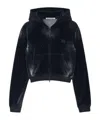 Alexander Wang Clear Bead Hotfix Hoodie In Black