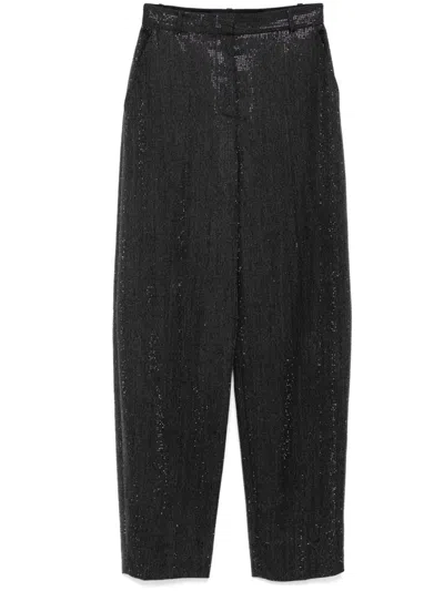 Alexander Wang Clear Bead Hotfix Trousers In Grau