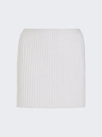 Alexander Wang Clear Crystal Rib Mini Skirt In Neutral