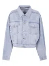 Alexander Wang Clip Trucker Jacket Clothing In Blue