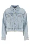 Alexander Wang Denim Jacket With Chest Pockets And Point Collar In Blue