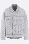 Alexander Wang Falling Back Logo-print Denim Jacket In Pebble Bleach