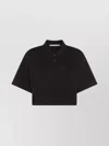 Alexander Wang Short Sleeved Cropped Polo T-shirt In Black