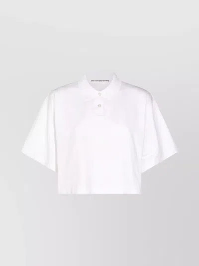 Alexander Wang Collared Shirt With Short Sleeves In White
