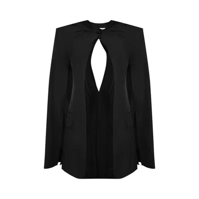 Pre-owned Alexander Wang Collarless Tailored Jacket W/ Slit Detail 'black' | Women's Size 2