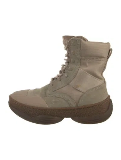 Pre-owned Alexander Wang Colorblock Pattern Combat Boots In Neutral