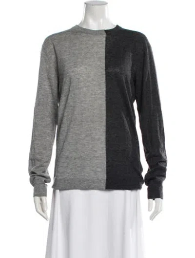 Pre-owned Alexander Wang Colorblock Pattern Crew Neck Sweater In Blue