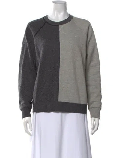 Pre-owned Alexander Wang Colorblock Pattern Crew Neck Sweater In Grey