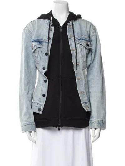 Pre-owned Alexander Wang Colorblock Pattern Denim Jacket In Multi