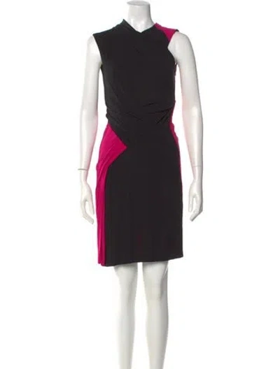 Pre-owned Alexander Wang Colorblock Pattern Knee-length Dress In Black