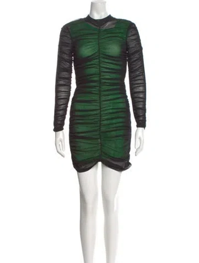 Pre-owned Alexander Wang Colorblock Pattern Mini Dress In Black